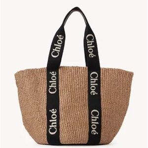 Chloe
Woody Large Mifuko Basket Bag with Logo Webbing